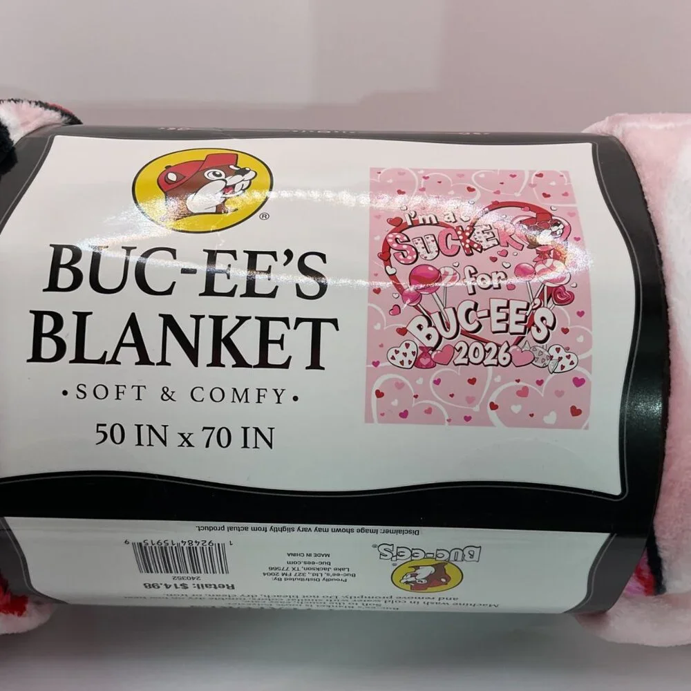Buc-Ees Valentine 2026 Sucker Limited Edition Soft Throw Blanket 50x70 Inch